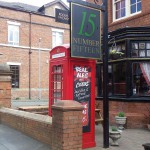telephone box outside of pub